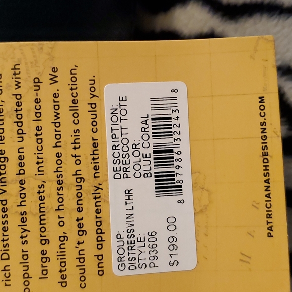 PATRICIA NASH BLUE CORAL PRESCOTT TOTE NWT - Picture 9 of 12